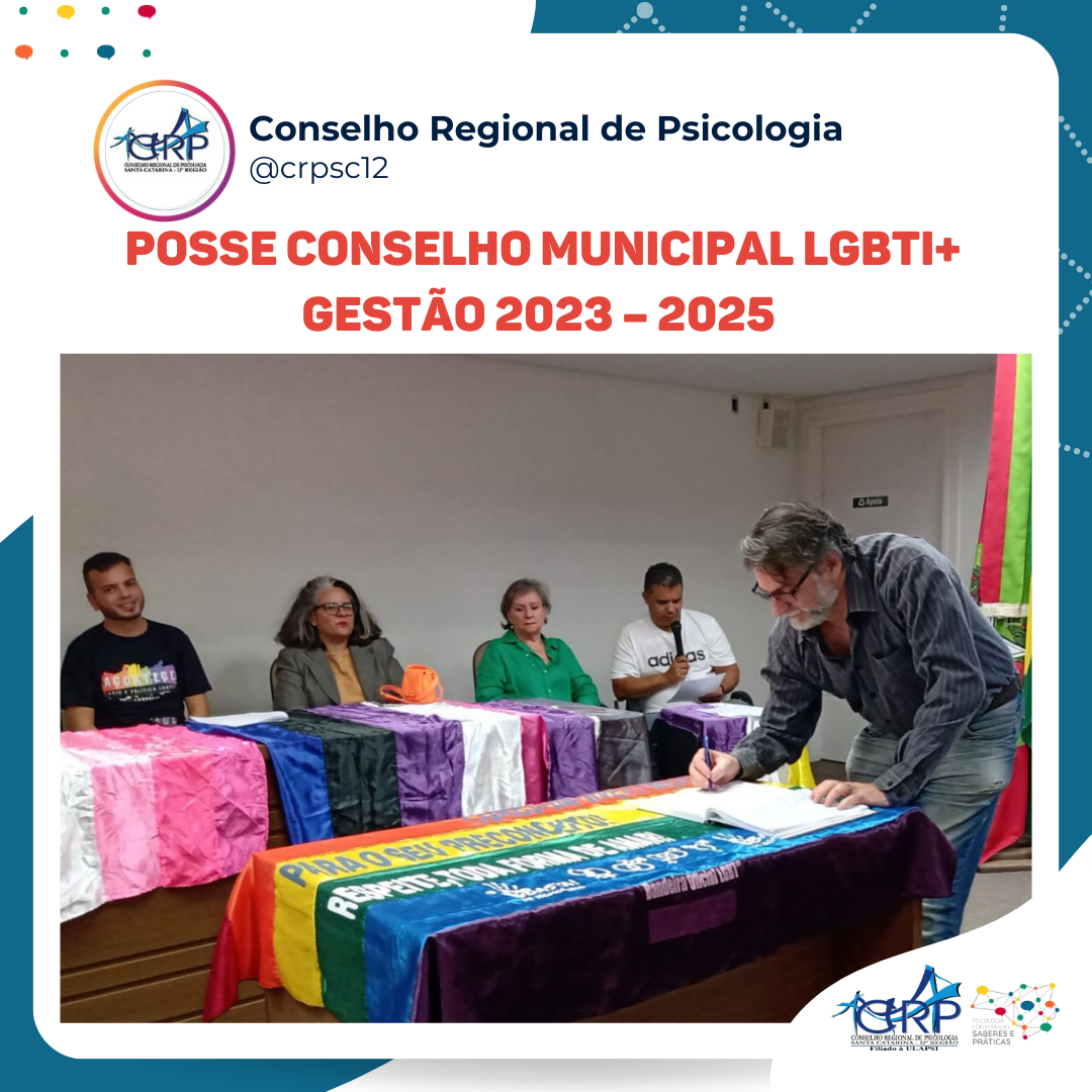 CRP-12 presente na posse do Conselho LGBTI+ de Florianópolis