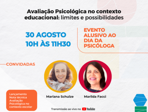 CRP-12 e Sin-Psi promovem live sobre Avaliação Psicológica no contexto educacional