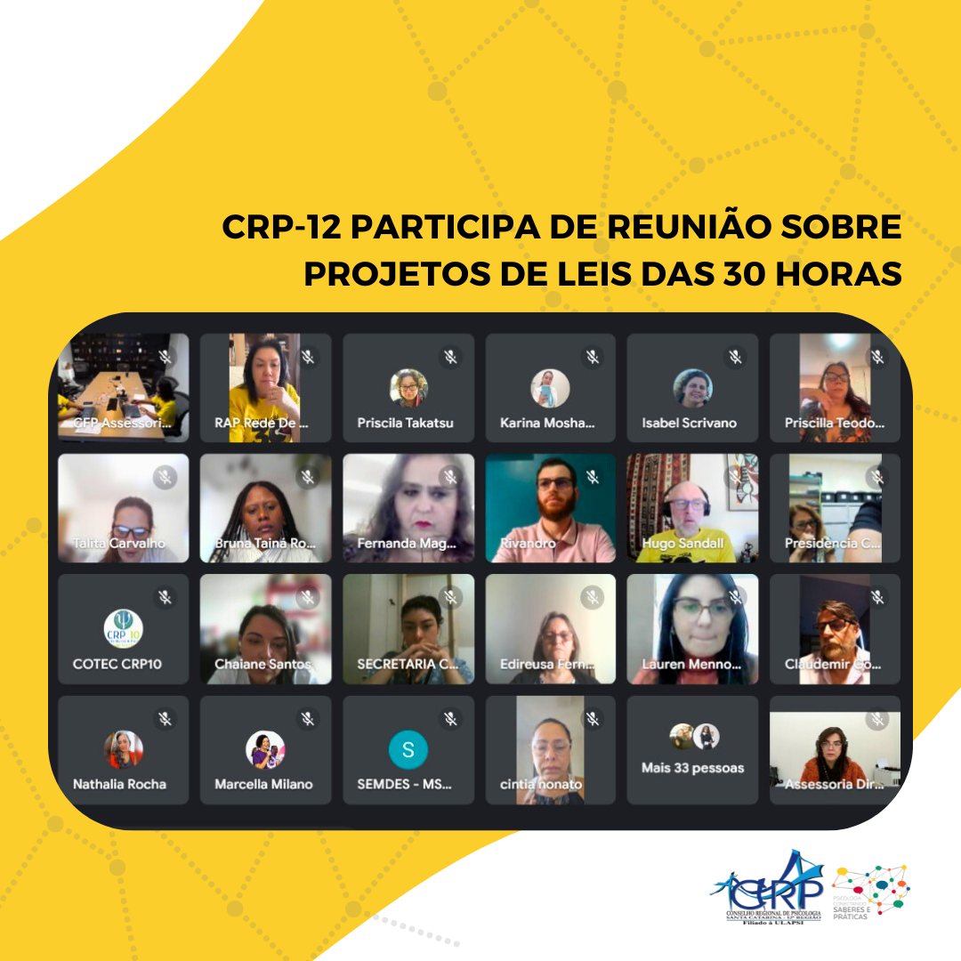 CRP-12 participa de reunião sobre projetos de leis das 30 horas