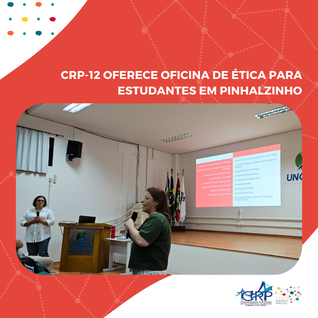 CRP-12 oferece Oficina de Ética para estudantes em Pinhalzinho