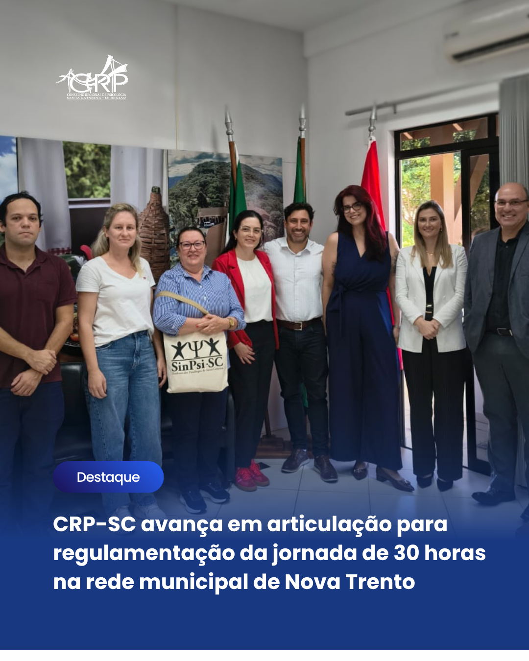 CRP-SC avança em articulação para regulamentação da jornada de 30 horas na rede municipal de Nova Trento