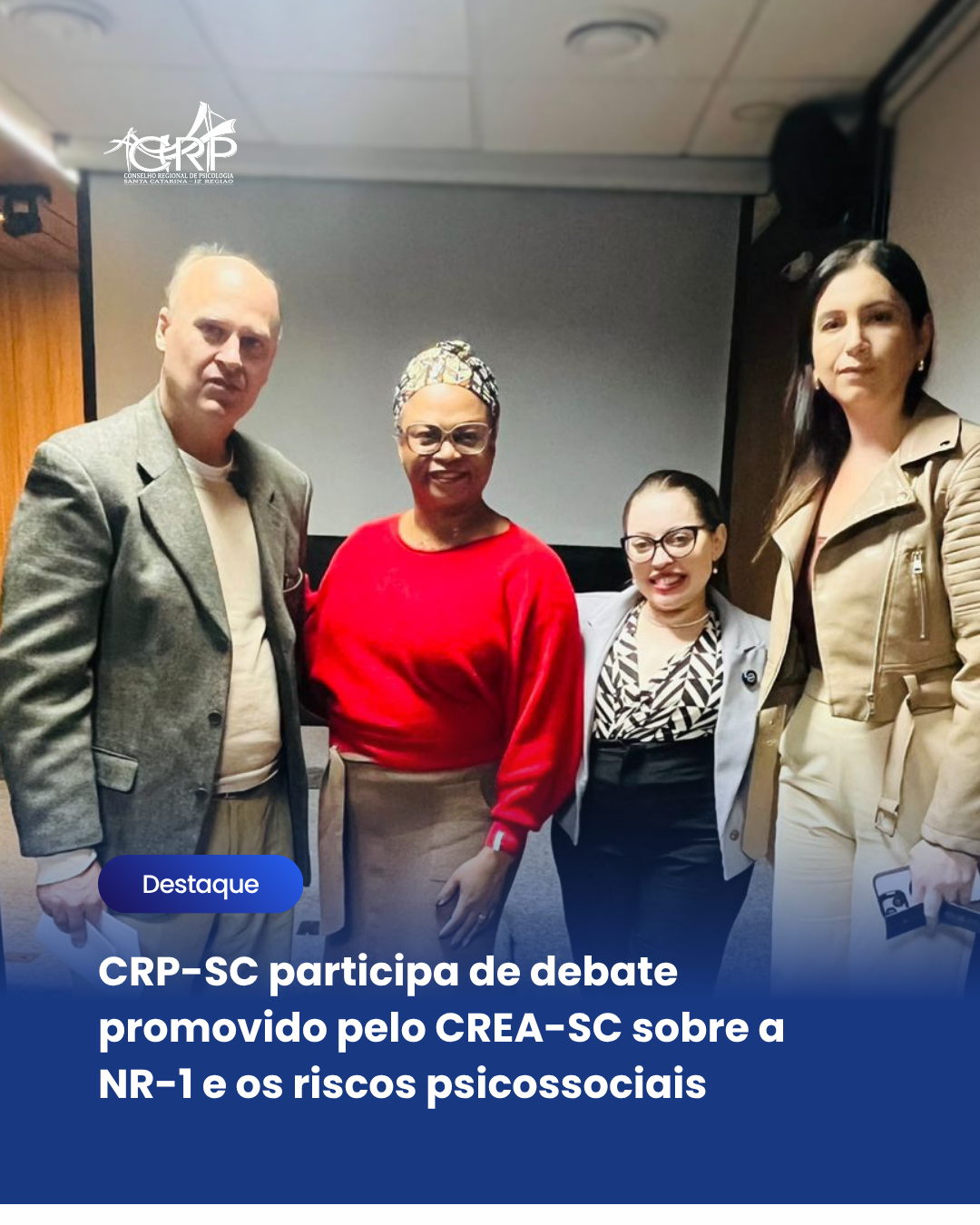 CRP-SC participa de debate promovido pelo CREA-SC sobre a NR-1 e os riscos psicossociais