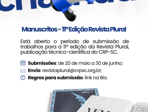 Chamada de manuscritos - 11ª edição da Revista Plural