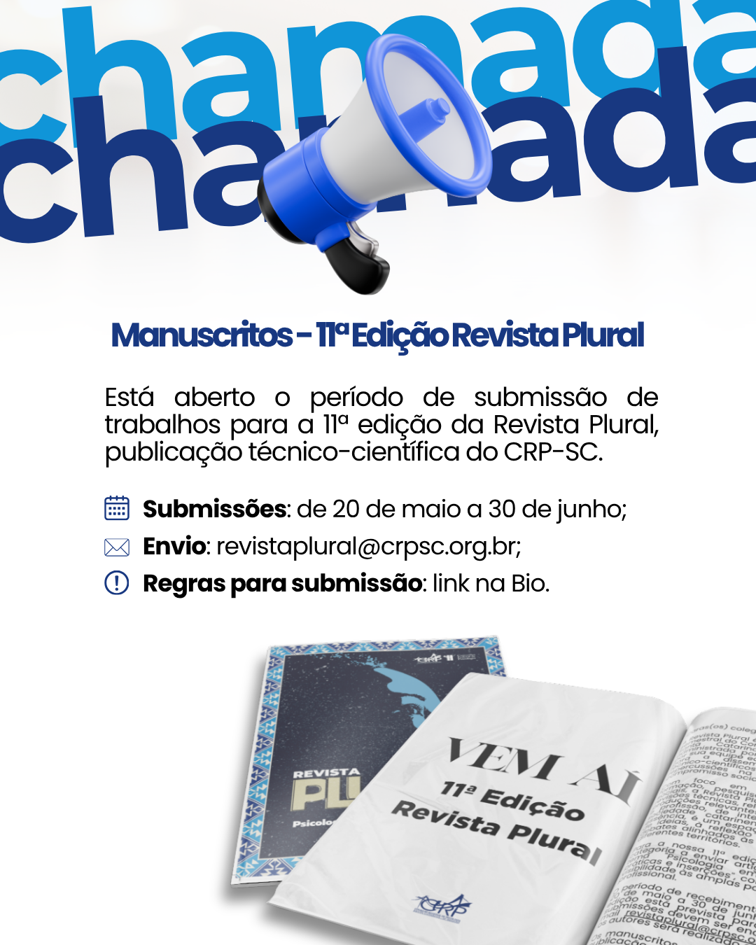 Chamada de manuscritos - 11ª edição da Revista Plural
