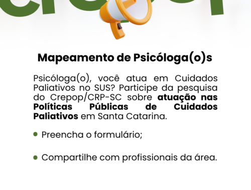 CREPOP inicia levantamento sobre profissionais e serviços de Cuidados Paliativos em Santa Catarina