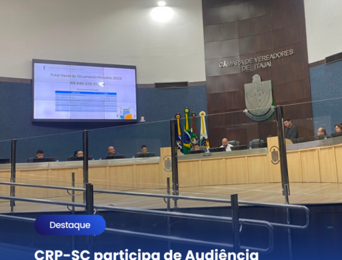 CRP-SC participa de Audiência Pública de Prestação de Contas da Saúde em Itajaí