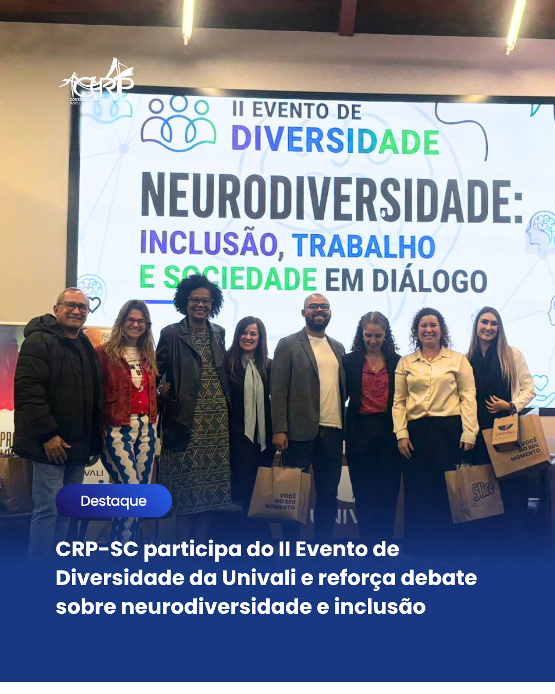 CRP-SC participa do II Evento de Diversidade da Univali e reforça debate sobre neurodiversidade e inclusão