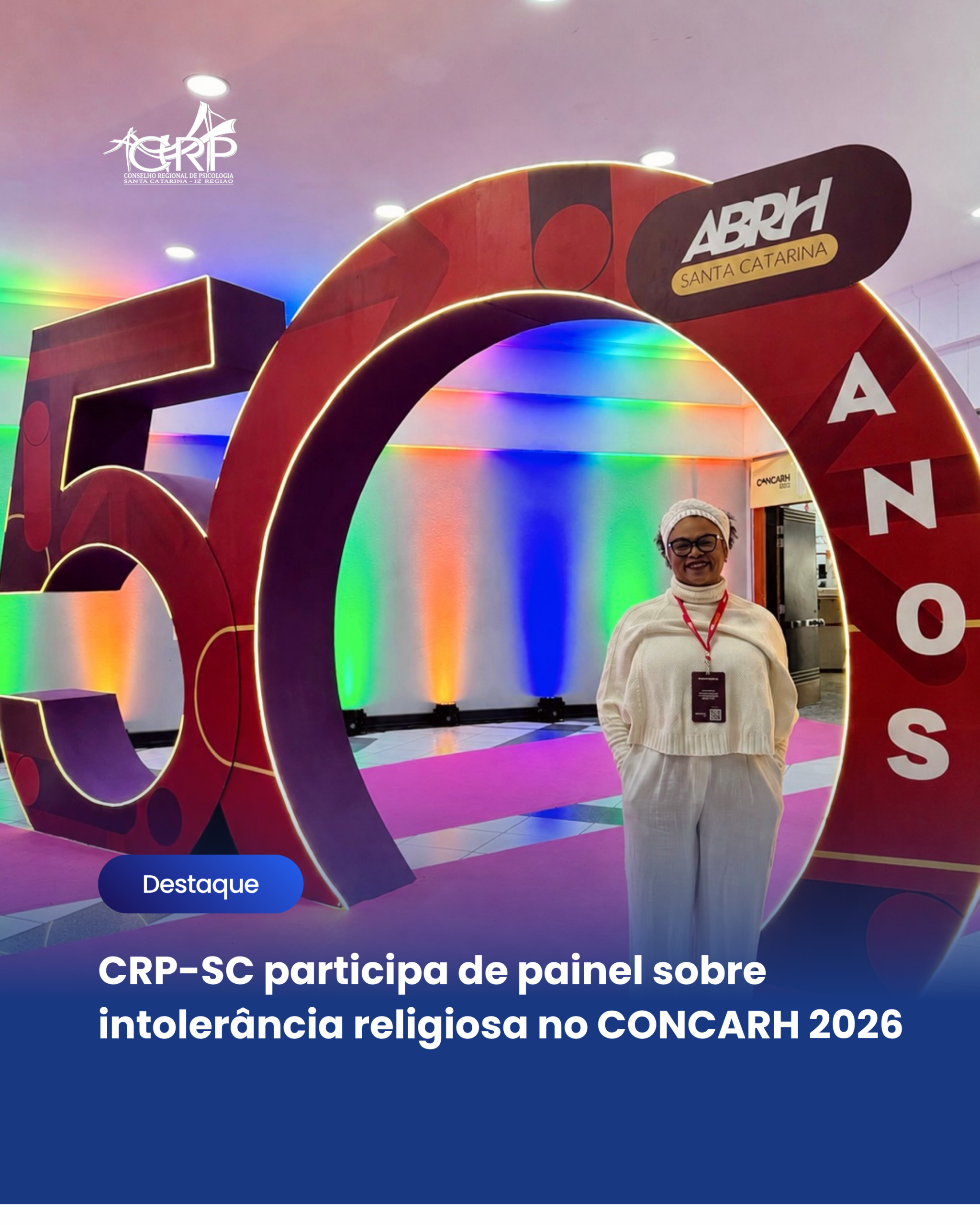 CRP-SC participa de painel sobre intolerância religiosa no CONCARH 2026