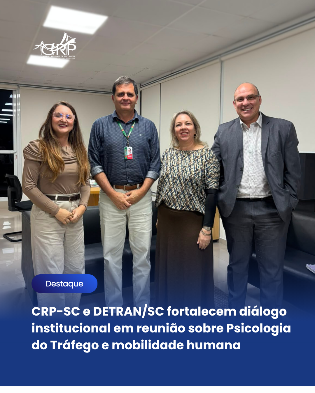 CRP-SC e DETRAN/SC fortalecem diálogo institucional em reunião sobre Psicologia do Tráfego e mobilidade humana