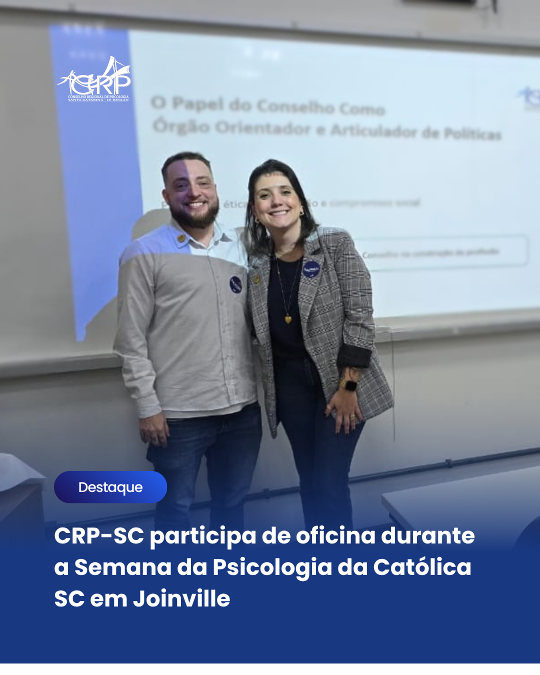 CRP-SC participa de oficina durante a Semana da Psicologia da Católica SC em Joinville