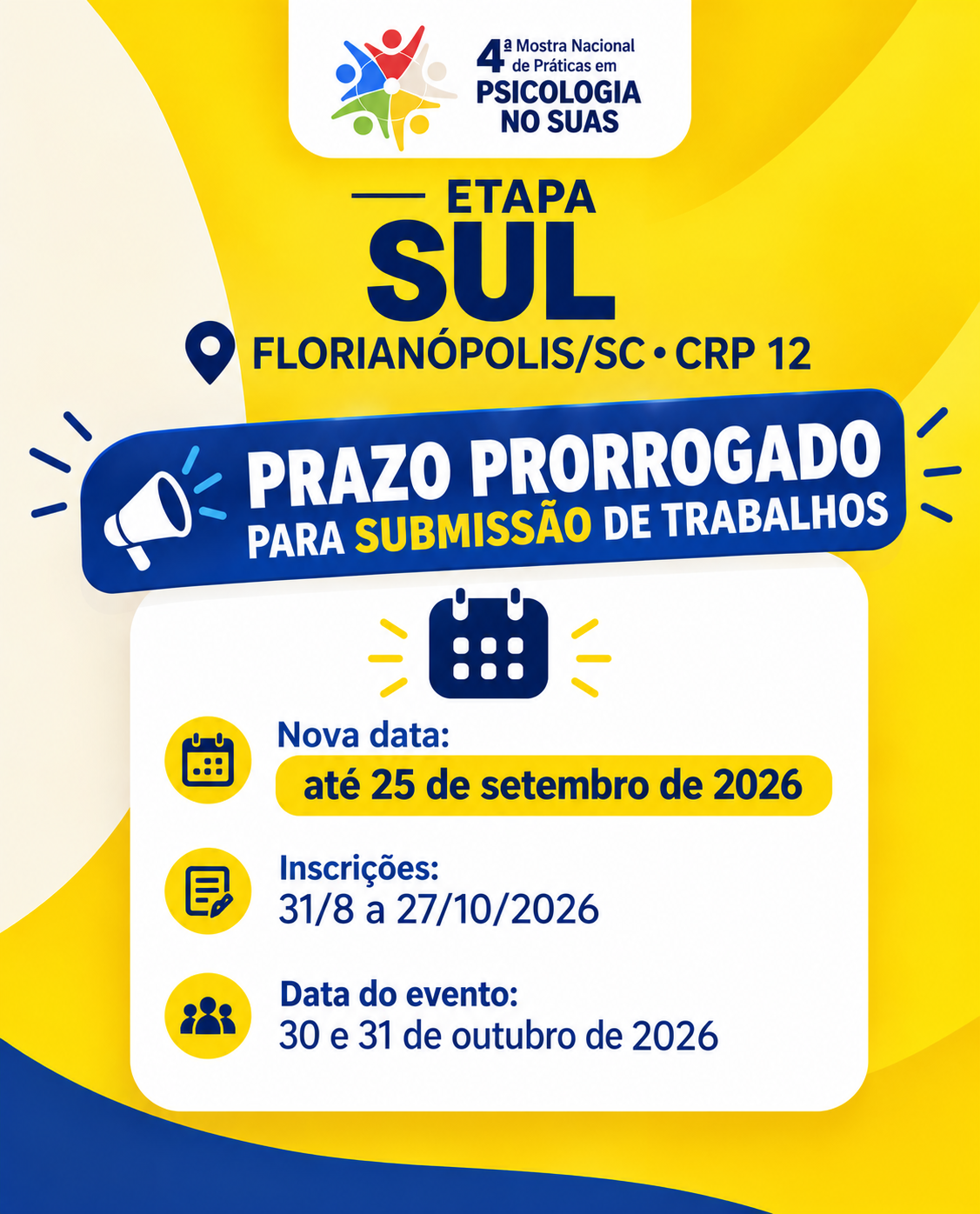 Prazo para submissão de trabalhos da 4ª Mostra SUAS – Etapa Sul é prorrogado até 25 de setembro