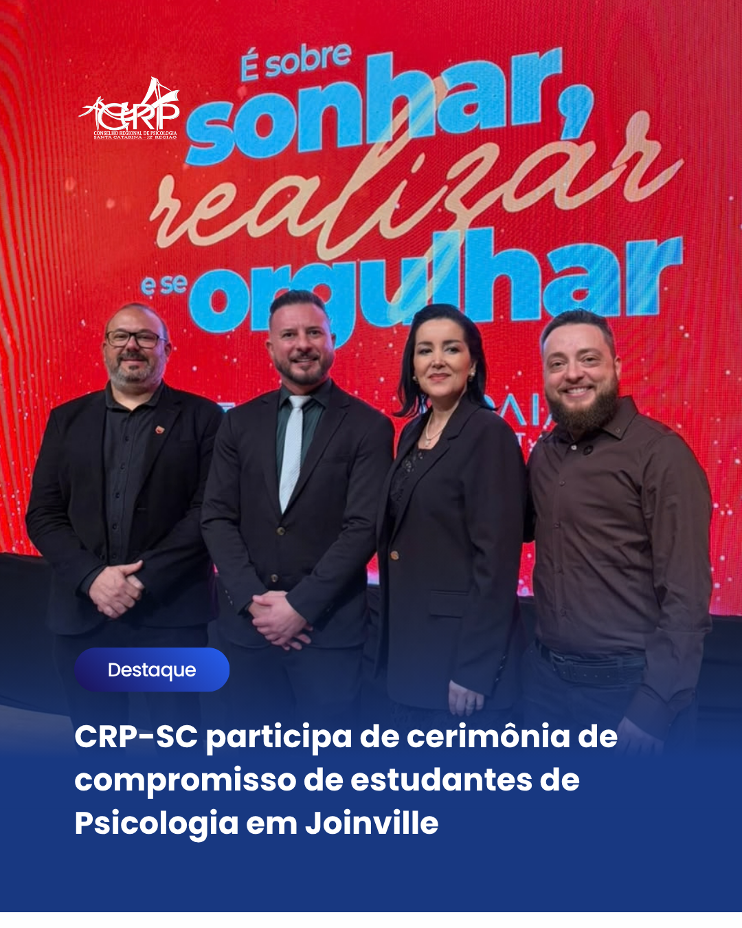 CRP-SC participa de cerimônia de compromisso de estudantes de Psicologia em Joinville